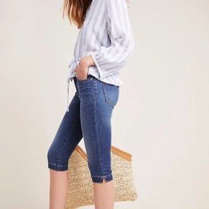 Pilcro Anthropologie High-Rise Denim Blue Legging Pedal Pushers Capri